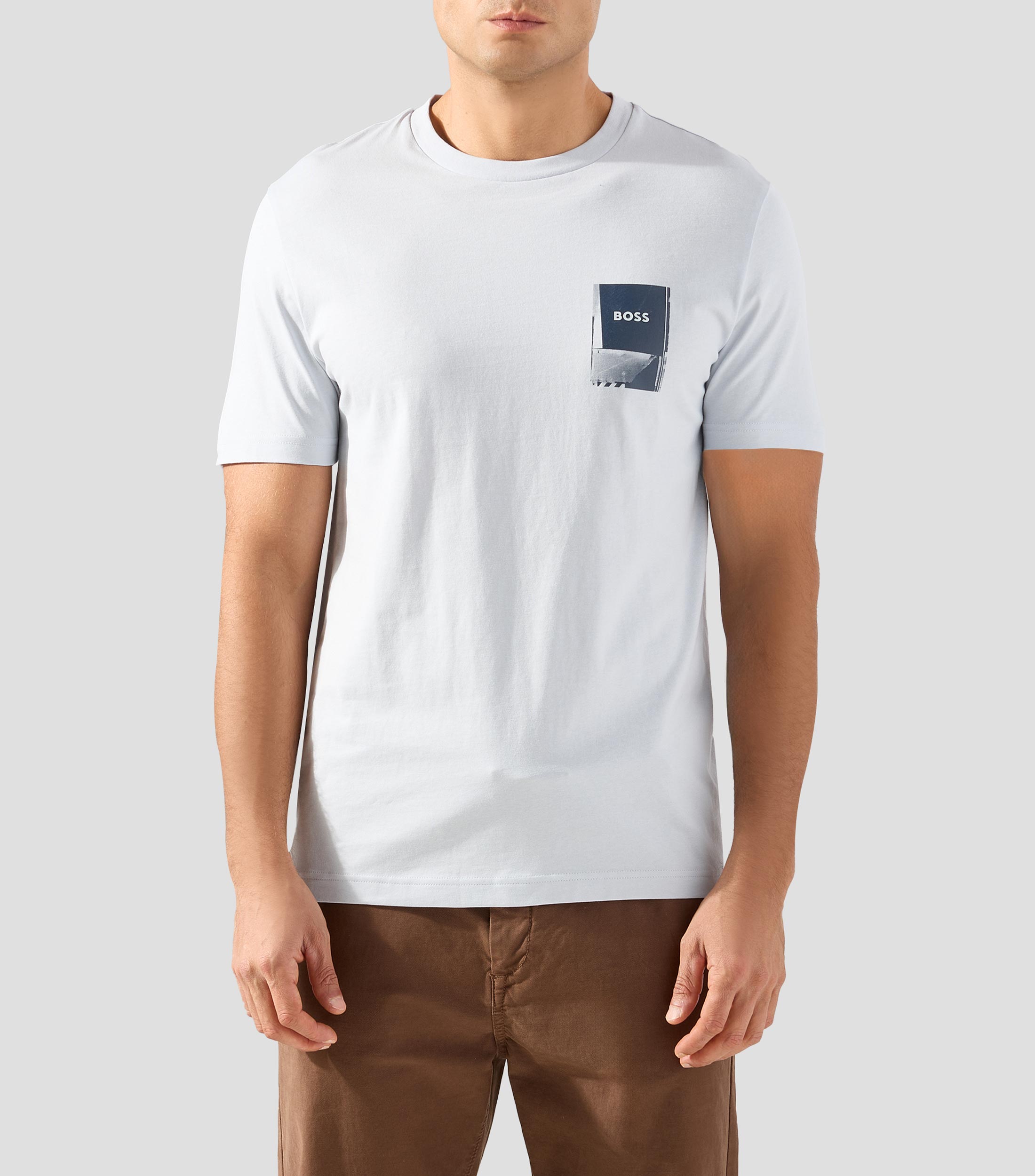 Playera cuello redondo manga corta estampada Hombre